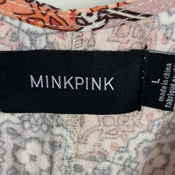 MinkPink Marrakesh Days Playsuit Romper Orange Bohemian‎ Festival Hippie Boho L - Picture 3 of 8
